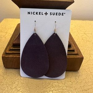 Nickel + Suede Blackberry Suede Leather earrings